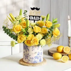 Sunny Hues Father's Day Floral Arrangement