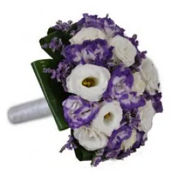 Purple and white bridal bouquet