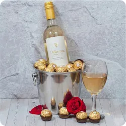 Elegant wine cooler with white wine