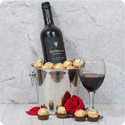 Elegant wine cooler with red wine