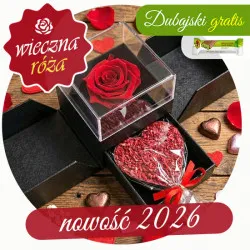 Wieczna róża w szkatułce z czekoladą