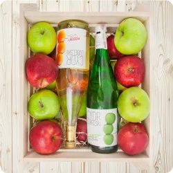 Apple box with cider