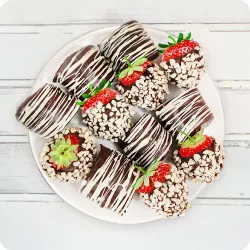 Chocolate-covered strawberries and bananas