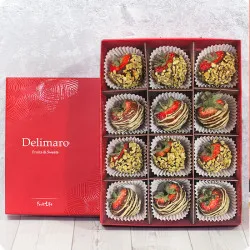 Dubai strawberries with pistachio filling and sprinkles