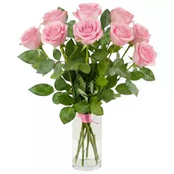 9 pink roses