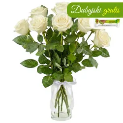 9 white roses