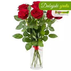 7 czerwonych róż