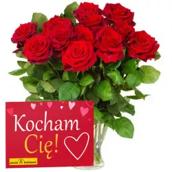 12 red roses + I love you