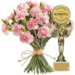 21 pink carnations + the best woman statuette