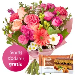 Bukiet Zachwyt ze słodkim dodatkiem
