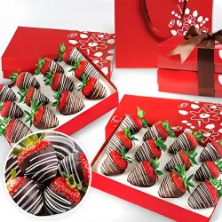 Strawberries in Dark and White Chocolate