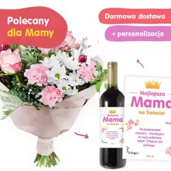 Bukiet Pastelowy z winem dla Mamy