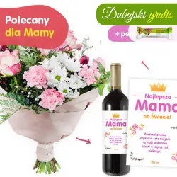 Bukiet Pastelowy z winem dla Mamy