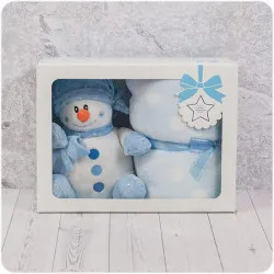 Bałwanek z kocykiem dla chłopca