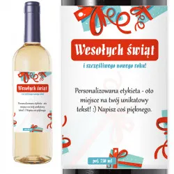 Wino personalizowane - Wesołych Świąt