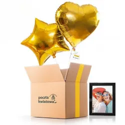 Gold balloons with a photo
