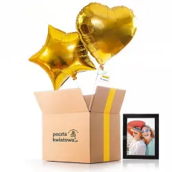 Gold balloons with a photo
