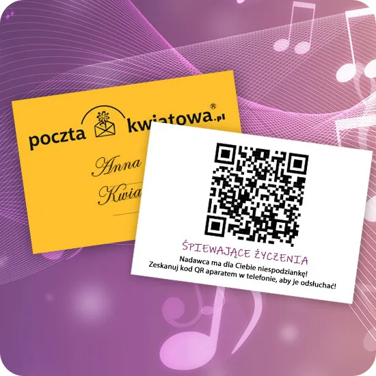 Bukiet pastelowy z muzycznymi życzeniami (AI) 