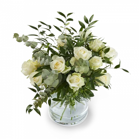 Bouquet with 12 white roses