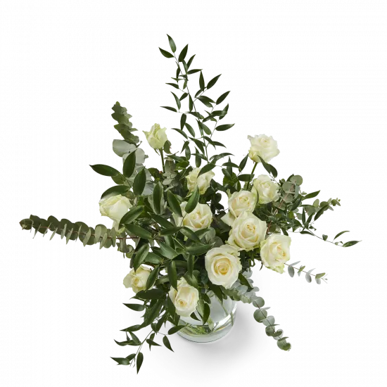 Bouquet with 12 white roses
