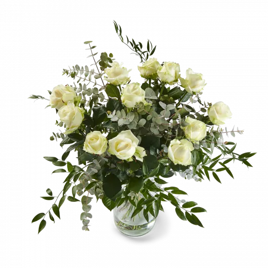 Bouquet with 12 white roses