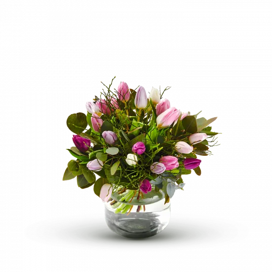 Bukiet z tulipanów w pastelowych kolorach