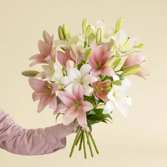 Bouquet of Lilies in pastel tones