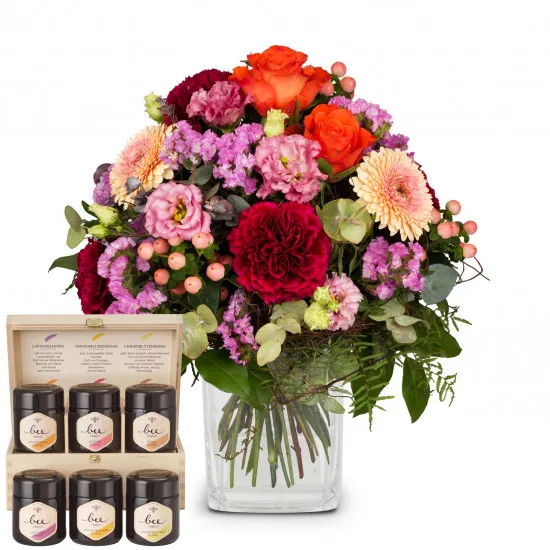 Colorful Wishes with Bee-Family honey gift set