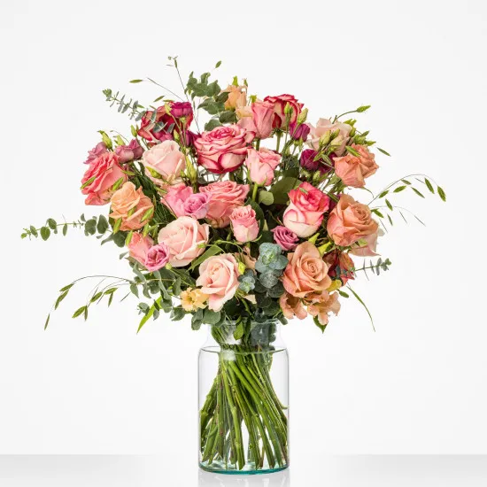 Bukiet różowych róż