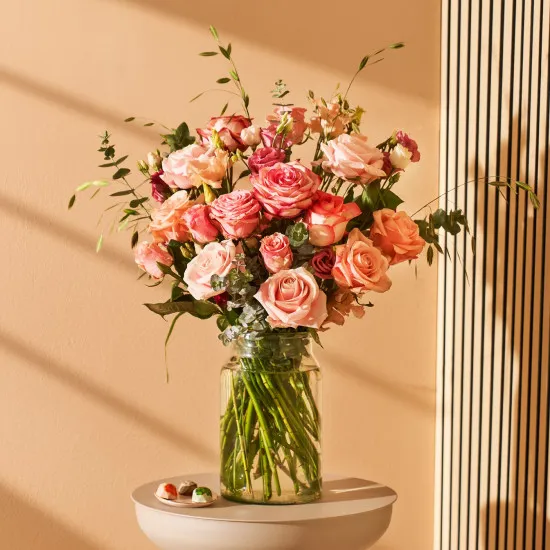 Bukiet różowych róż