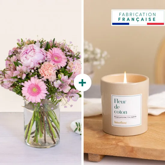Petit bouquet de saison et sa bougie - with candle