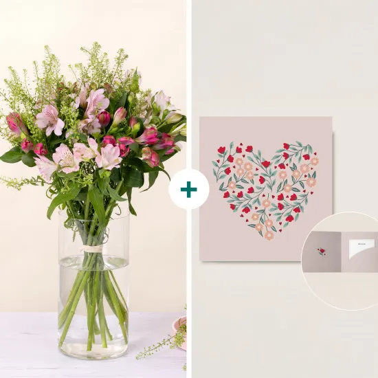 Elle et sa carte message - with message card