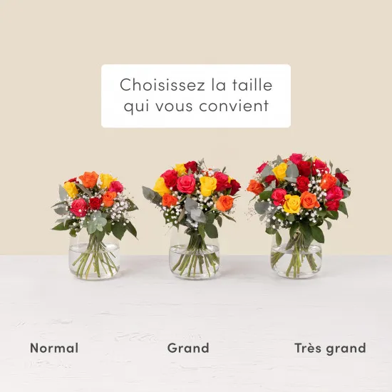 Bouquet de roses multicolores - Multicolored rose bouquet