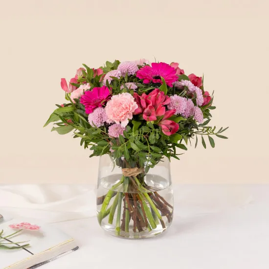 Pink powdery softness and flower bag - Douceur poudree