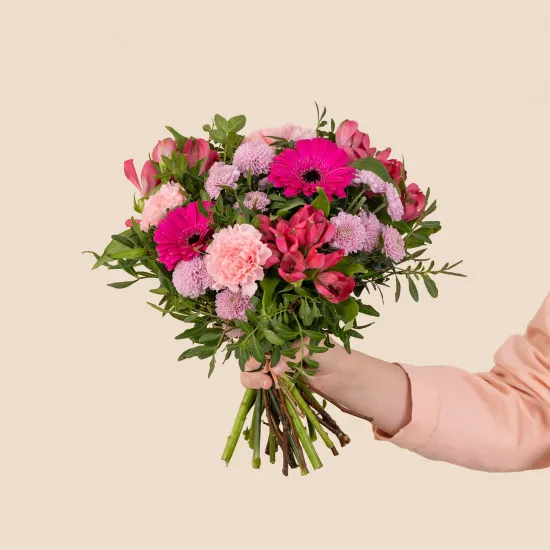 Pink powdery softness and flower bag - Douceur poudree