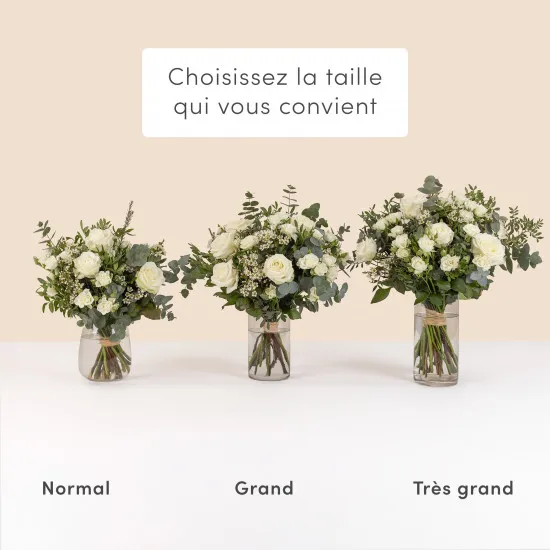 White and green bouquet with decorative bag - Vert coton