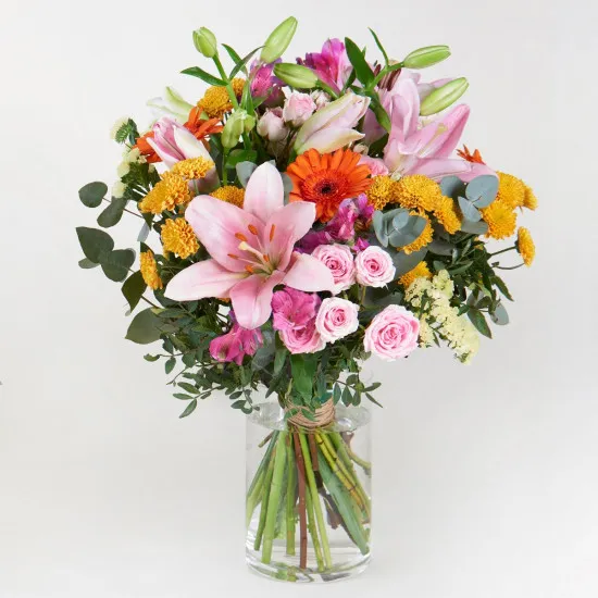 Floral connection - multicolored liliums bouquet