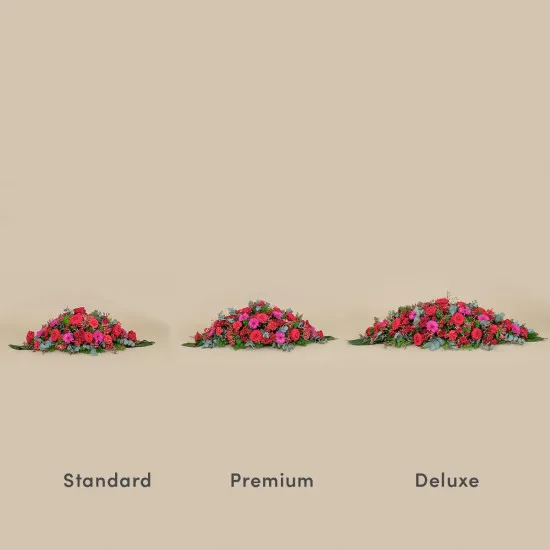 Pokrowiec na trumnę z czerwonymi różami