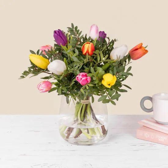 Bouquet de tulipes et ses amandes au chocolat