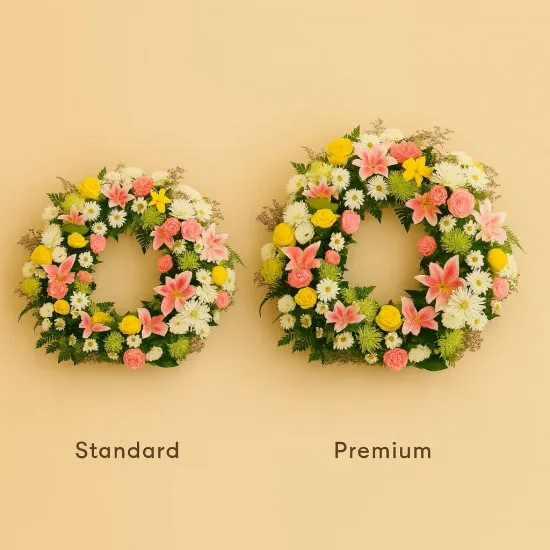 Wielokolorowy wieniec pogrzebowy