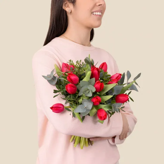 Red tulips bouquet