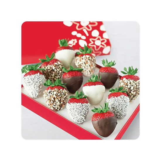 Truskawki W Białej i Gorzkiej Czekoladzie W Posypce Kokosowej i Orzechowej