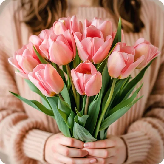 Pink tulips bouquet