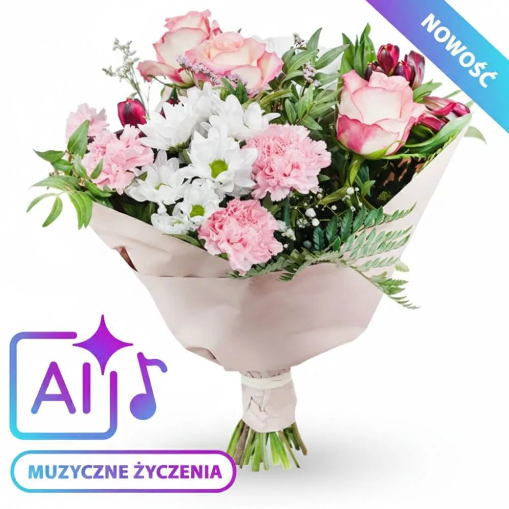 Bukiet pastelowy z AI