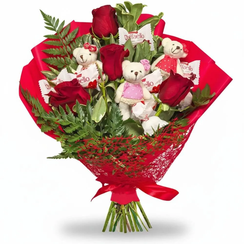 Bukiet zakochane misie